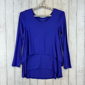 Soft Surroundings Purple Jersey Perfect Layers Long Sleeve Tunic Top Size Small